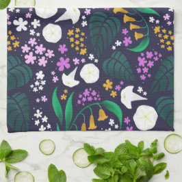 Nattens Måne Garden-Blommigt Botaniska Mönster Kökshandduk