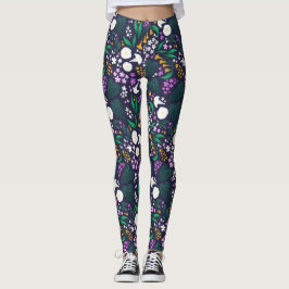 Nattens Måne Garden-Blommigt Botaniska Mönster Leggings
