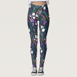 Nattens Måne Garden-Blommigt Botaniska Mönster Leggings