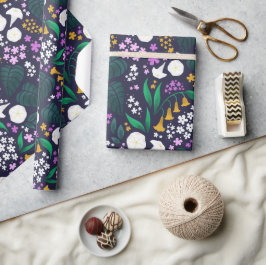 Nattens Måne Garden-Blommigt Botaniska Mönster Presentpapper