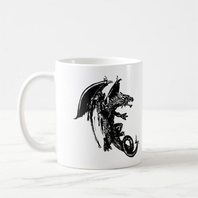 Nattens Odjur Mystisk Drakeskyggelse Kreatur Kaffemugg (Vänster)