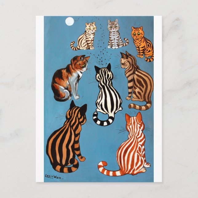 Nattens primadonna, Louis Wain Vykort (Framsida)