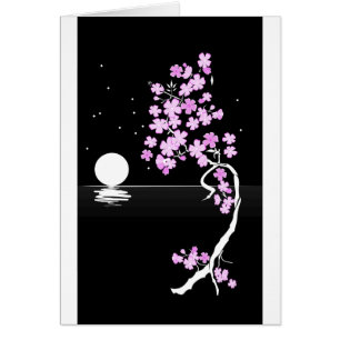 Nattens Sakura Hälsningskort