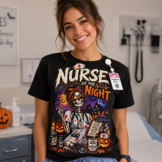 Nattens sjuksköterska – Halloween skelettsjuksköte T Shirt
