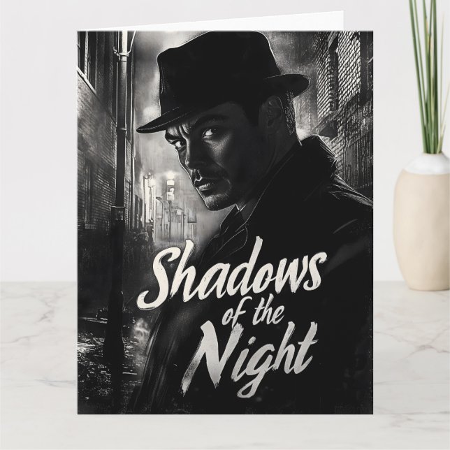 Nattens skuggor - Film Noir Stil design Kort (Framsida)