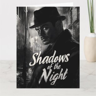 Nattens skuggor - Film Noir Stil design Kort
