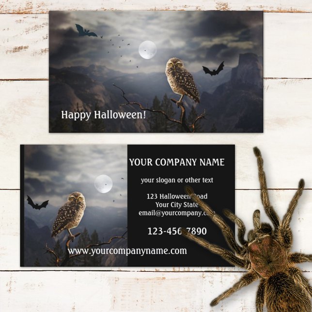 Nattens Uggla Halloween-Affärskort Visitkort (Skapare uppladdad)
