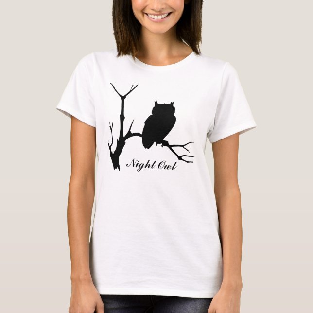 Nattens Uggla: Uggla Silhouette T-Shirt (Framsida)