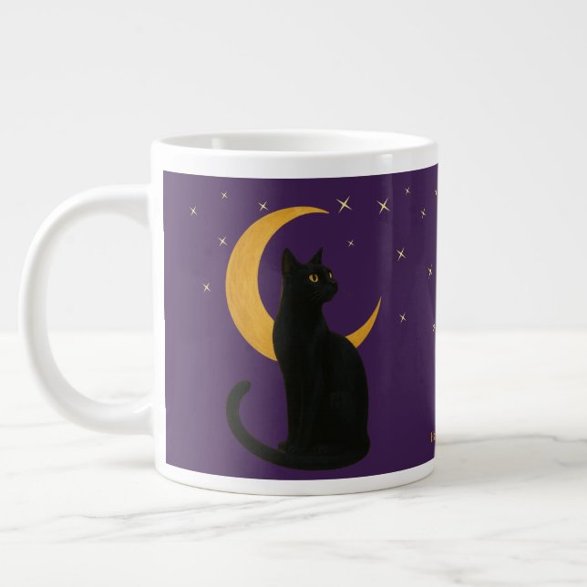 Nattens vakter - Halloween Black Cat Jumbo Mugg (Vänster)