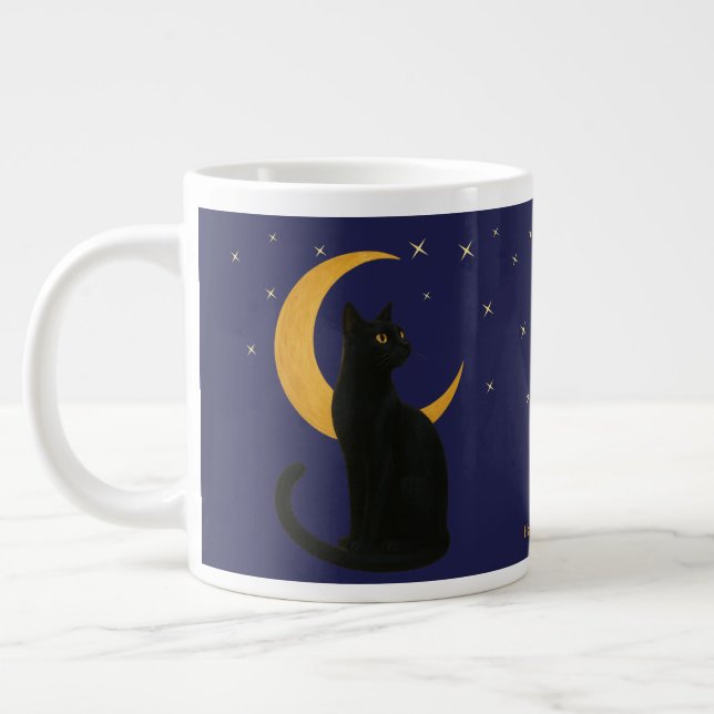 Nattens vakter - Halloween Black Cat Jumbo Mugg (Vänster)