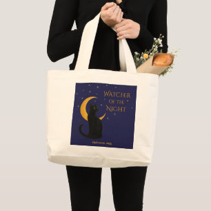 Nattens vakter - Halloween Black Cat Jumbo Tygkasse
