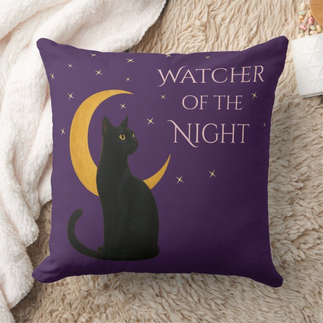 Nattens vakter - Halloween Black Cat Kudde (Filt)