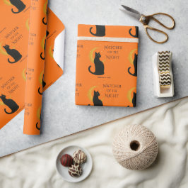 Nattens vakter - Halloween Black Cat Presentpapper