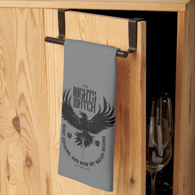 Nattens vaktmotto kökshandduk (Thirds Fold)