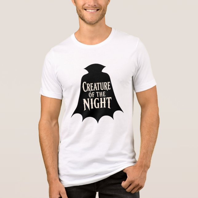Nattens varelse gotisk vampyrcape-design t shirt (Framsida)