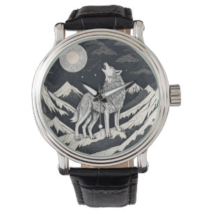 Nattens Varg Howl - Moonlight & Forest Aesthetic Armbandsur
