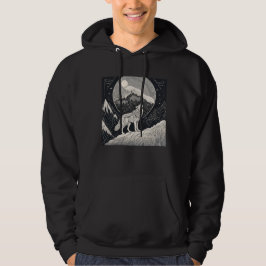 Nattens Varg Howl - Moonlight & Forest Aesthetic Hoodie