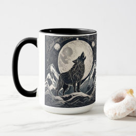 Nattens Varg Howl - Moonlight & Forest Aesthetic Mugg