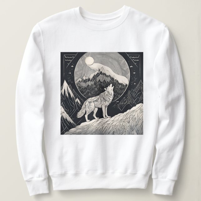 Nattens Varg Howl - Moonlight & Forest Aesthetic T Shirt (Design framsida)