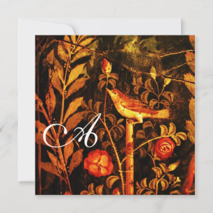 NÄTTERGAL MED ROSOR MONOGRAM, Röd Svart Gul Inbjudningar