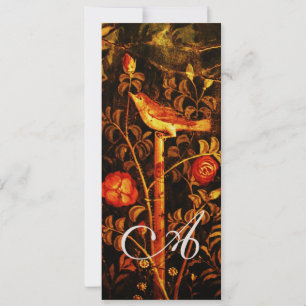 NÄTTERGAL MED ROSOR MONOGRAM, Röd Svart Gul Inbjudningar
