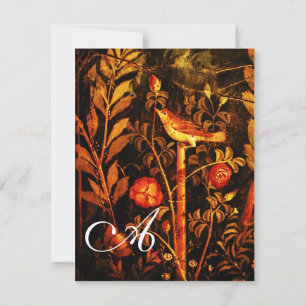 NÄTTERGAL MED ROSOR MONOGRAM, Röd Svart Gul Inbjudningar