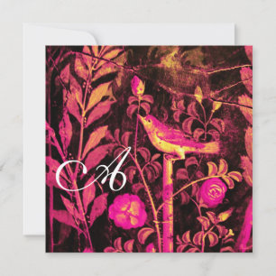 NÄTTERGAL MED ROSOR MONOGRAM, Rosa Svart Gul Inbjudningar