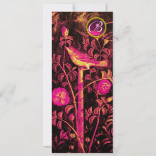NÄTTERGAL MED ROSOR MONOGRAM, Rosa Svart Guld Inbjudningar