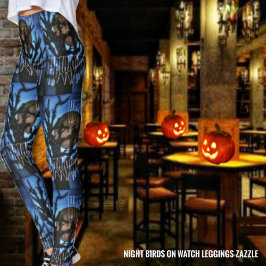 Nattfåglar på bevakning leggings
