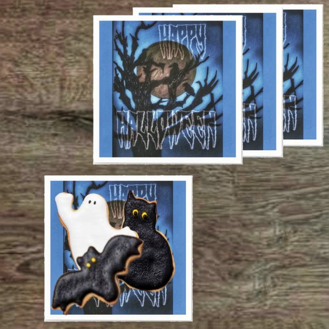 Nattfåglar på bevakning pappersservett (Throw a Halloween party, with these eery, paper napkins, it would be a hit!)