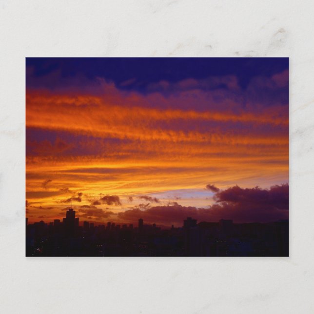 Nattfall över staden vykort (Framsida)