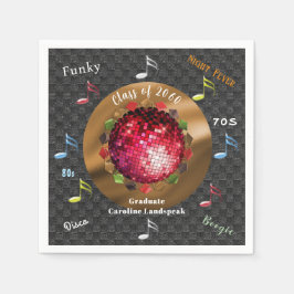 Nattfeber Disco-ord & Disco-boll Examen Pappersservett