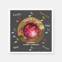 Nattfeber Disco Ord & Disco Boll Studenten Pappersservett