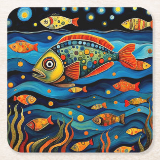 Nattfisk Underlägg Papper Kvadrat