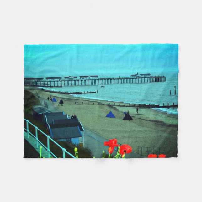 Nattfiske i Southwold Fleecefilt (Framsidan (Horisontell))
