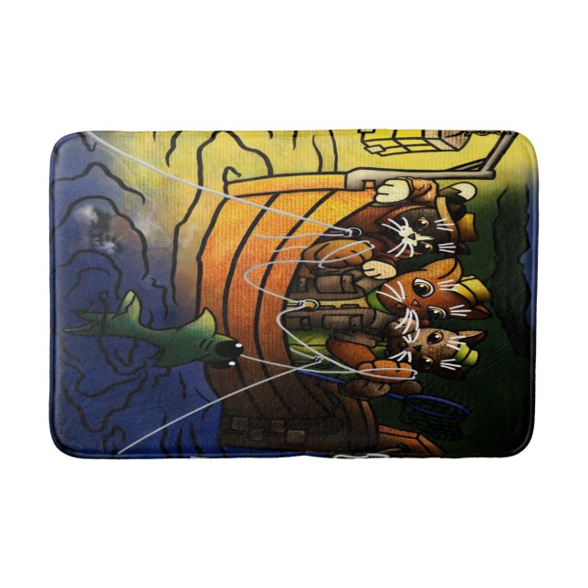 Nattfiskekatt Badrumsmatta (Framsidan)
