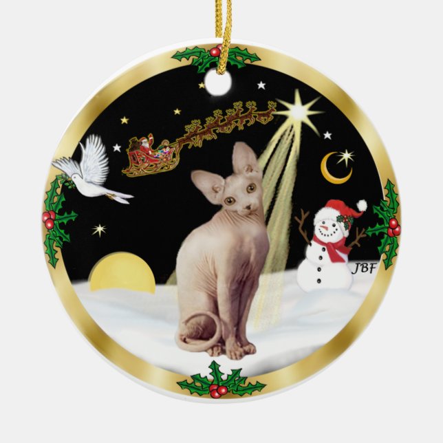 Nattflyg - Sphynx 2b Julgransprydnad Keramik (Framsidan)
