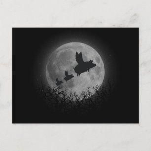 nattflygande gris-familj vykort
