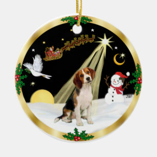 Nattflygning - Beagle Julgransprydnad Keramik