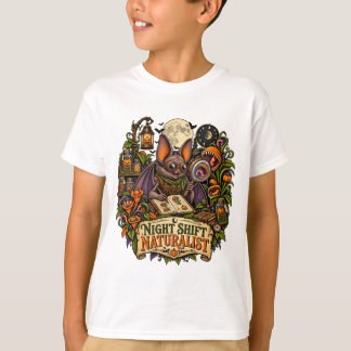 Nattförskjutning Naturalist Fladdermus Halloween T Shirt