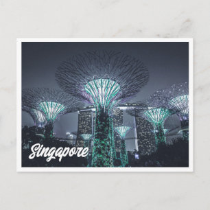 Nattfotografi av Singapore Gardens vykort