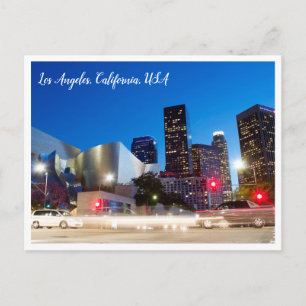 Nattfotografi Los Angles Kalifornien Vykort
