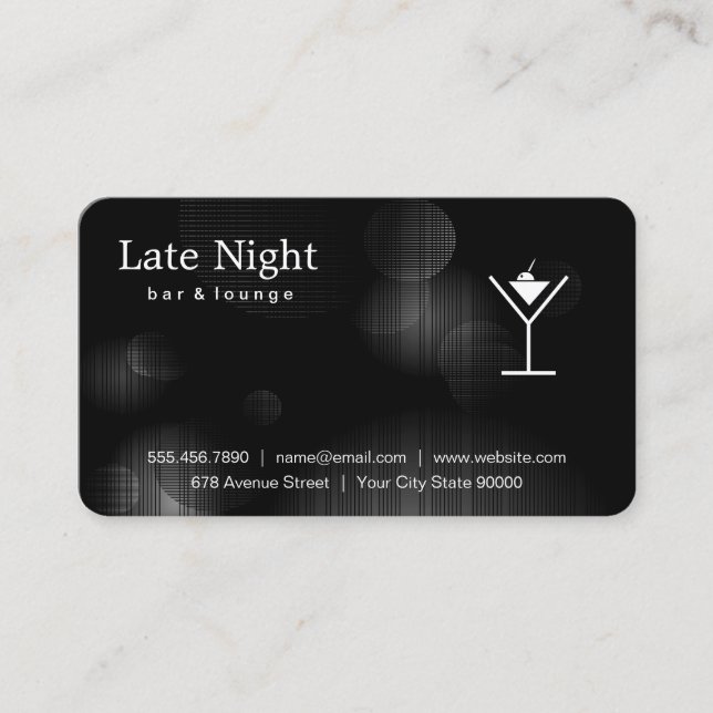 Nattglow Martini-Logotyp Visitkort (Framsida)
