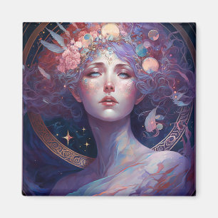 Nattguddess drottning Fantasy Art Magnet