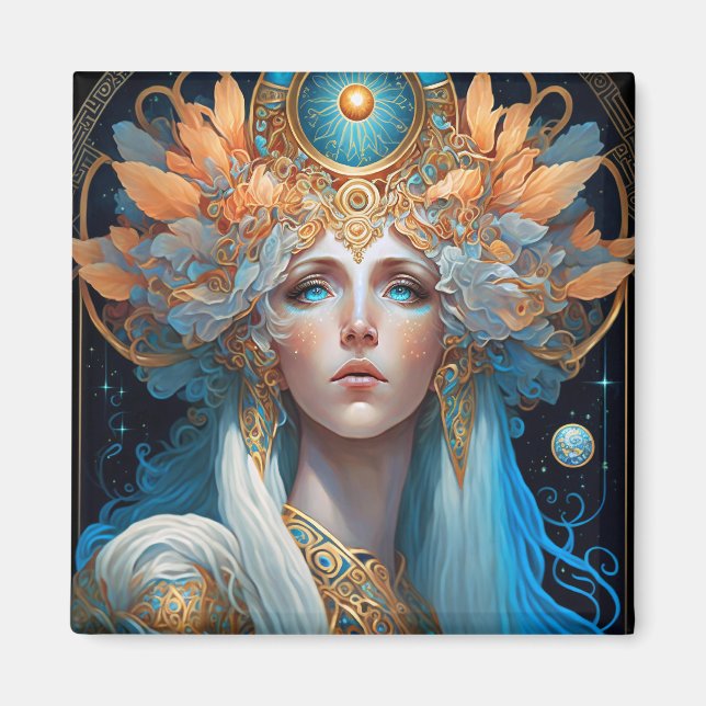 Nattguddess drottning Fantasy Art Magnet (Framsidan)