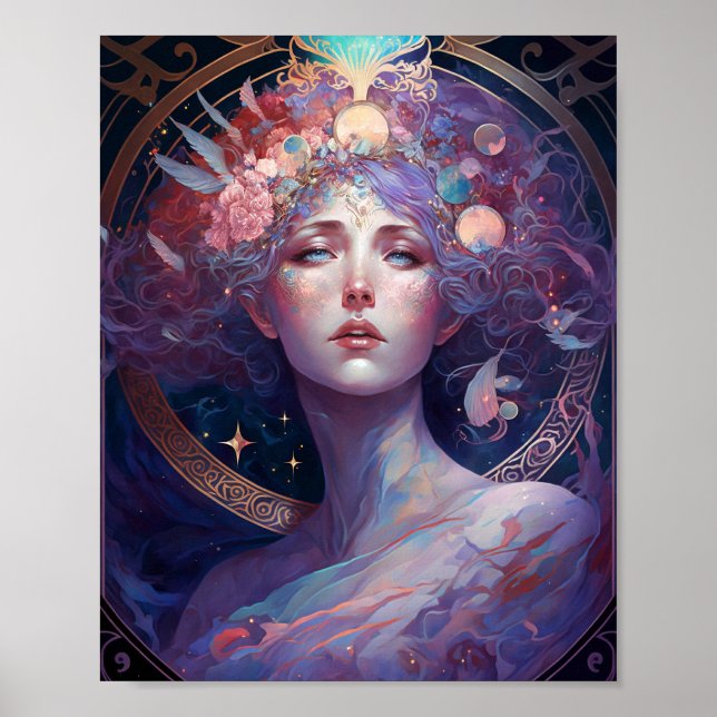 Nattguddess drottning Fantasy Art Poster (Framsidan)
