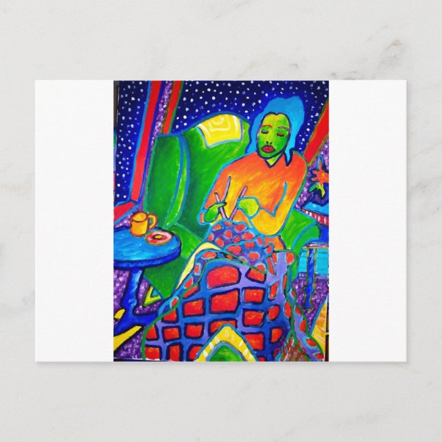 Natthandarbete vid Piliero Vykort (Framsida)