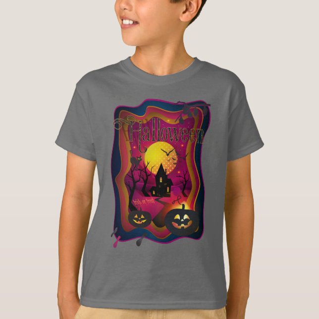 Natthändelse i Happy halloween Party "Treat eller  T Shirt (Framsida)