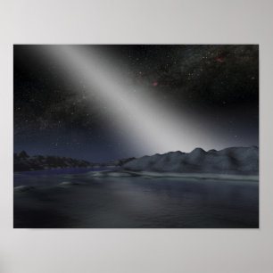 Natthimmlen från ett hypotetiskt främmande plane poster