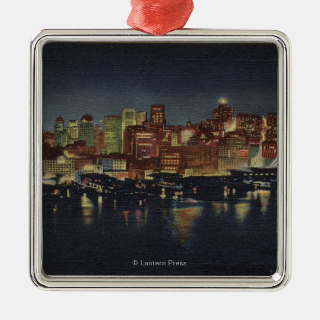 Natthorisont av "drottningstaden av julgransprydnad metall (Framsidan)